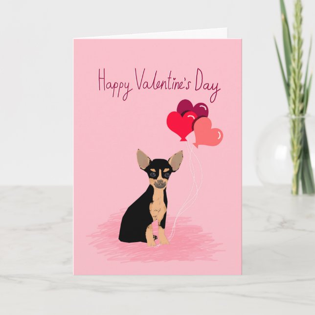 Chihuahua Valentines Love Card - cute dog (Front)