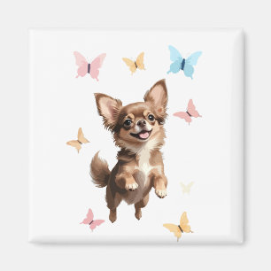 Chihuahua Vector Painting Adorable Fun Animal Play Magnet