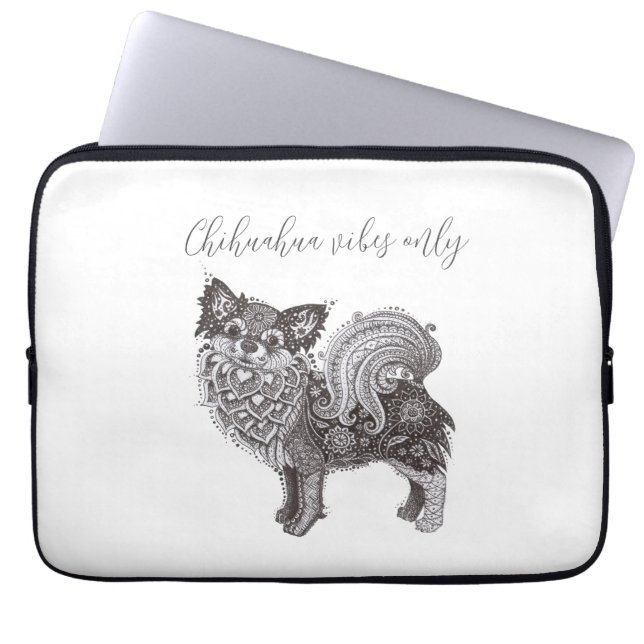Chihuahua Vibes Neoprene Laptop Sleeve 13 inch (Front)