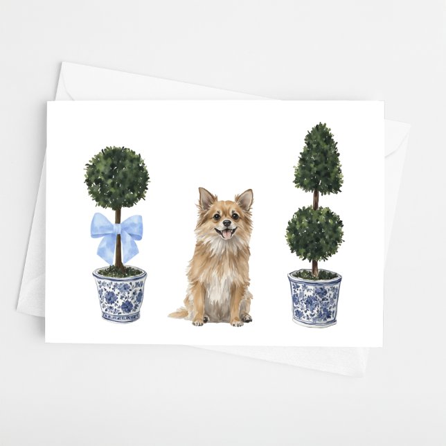 Chihuahua Watercolor Chinoiserie Puppy Dog Card (Creator Uploaded)