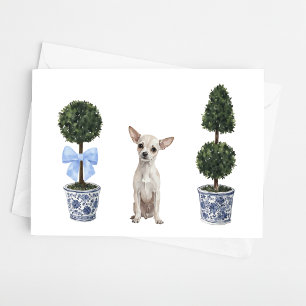 Chihuahua Watercolor Chinoiserie Puppy Dog Card