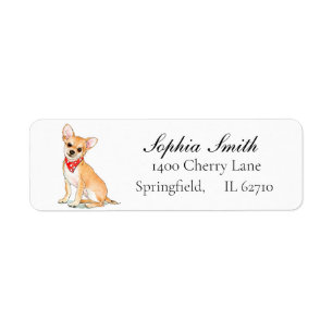 Chihuahua watercolor Dog Lovers Return Address Label