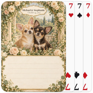 Chihuahua Wedding Guest Book Signing Deck Playing Cards