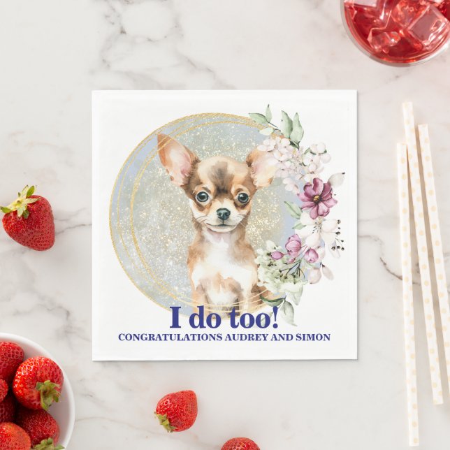 Chihuahua Wedding Napkins With Dogs Photo (Insitu)