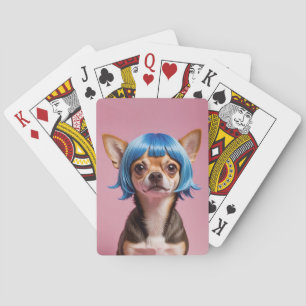 Chihuahua wig playing cards