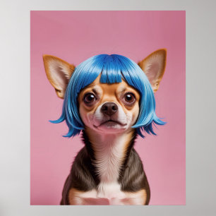Chihuahua wig poster