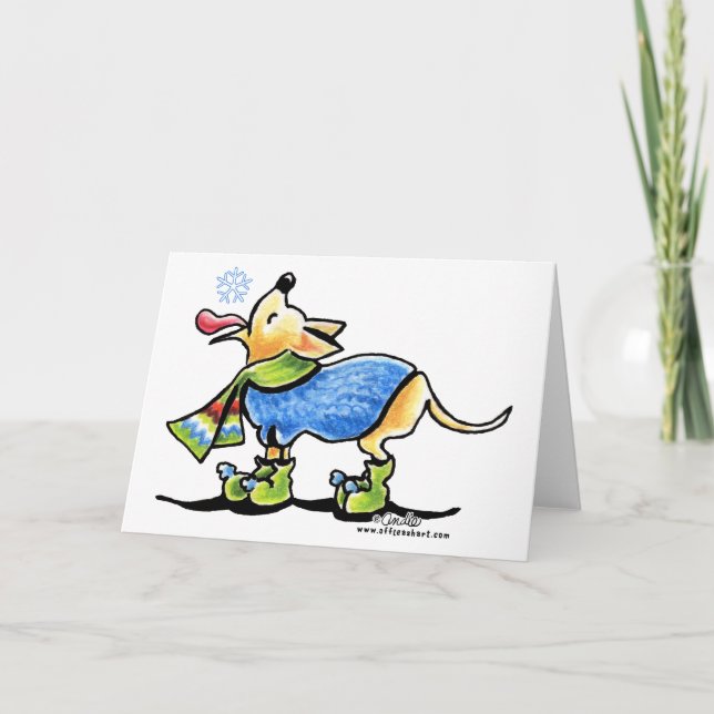 Chihuahua Winter Snowflake Holiday Card (Front)