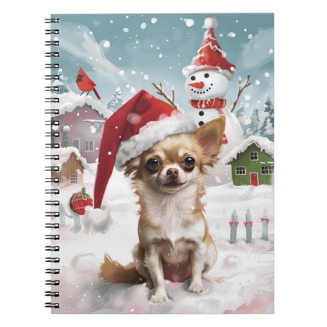 Chihuahua Winter Wonderland Christmas Joy Notebook (Front)