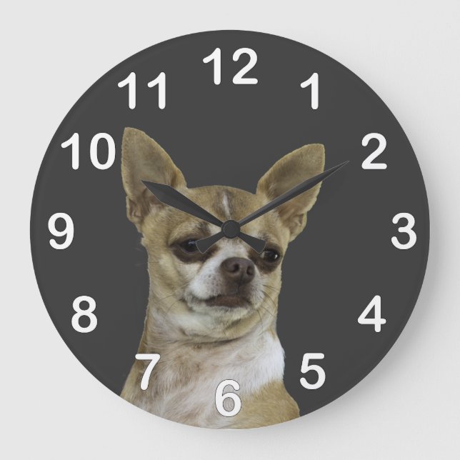 Chihuahua with Attitude Large Clock (Front)