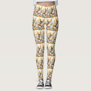 Chihuahua with Easter Eggs Holiday Leggings