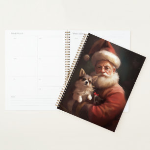 Chihuahua With Santa Claus Festive Christmas Planner