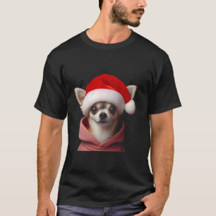 Chihuahua With Santa Hat Christmas Xmas Dog Owner  T-Shirt