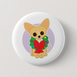 Chihuahua Wreath 6 Cm Round Badge