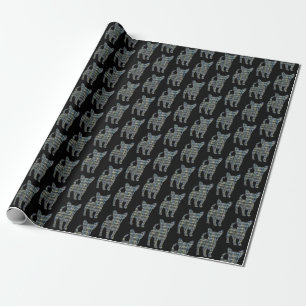 Chihuahua Yellow & Black Grid Line Wrapping Paper
