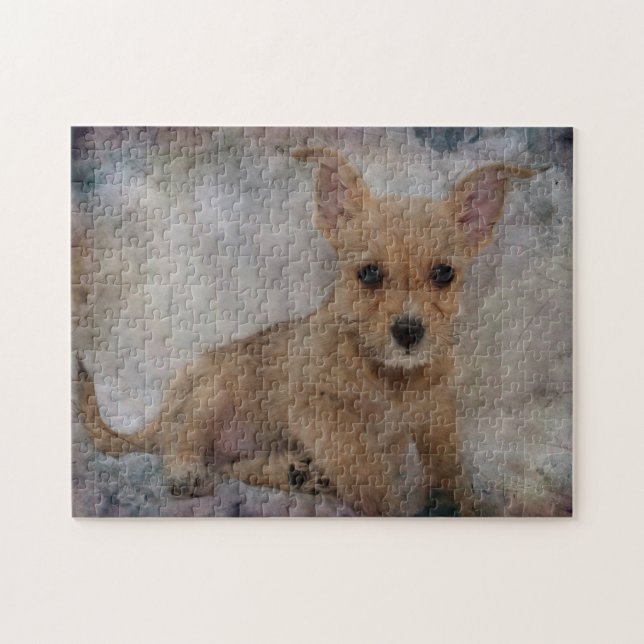 Chihuahua/Yorkie Puppy Jigsaw Puzzle (Horizontal)