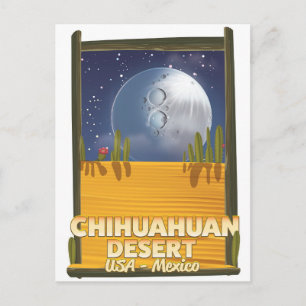 Chihuahuan Desert Cartoon travel poster Postcard