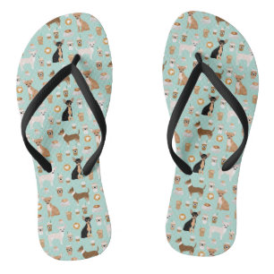 Chihuahuas and Coffee Shoes Thongs