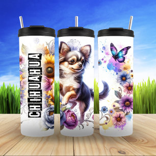 Chihuahua's Butterfly Garden Dance Thermal Tumbler