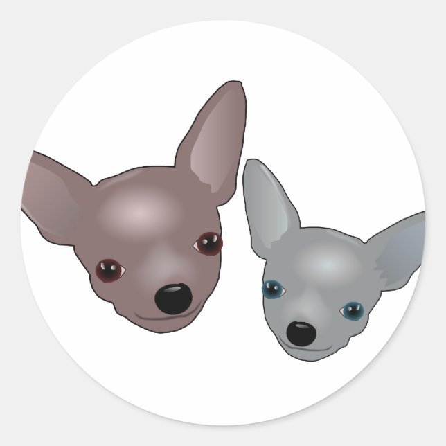 Chihuahuas Classic Round Sticker (Front)
