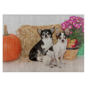 Chihuahua's in the fall cutting board