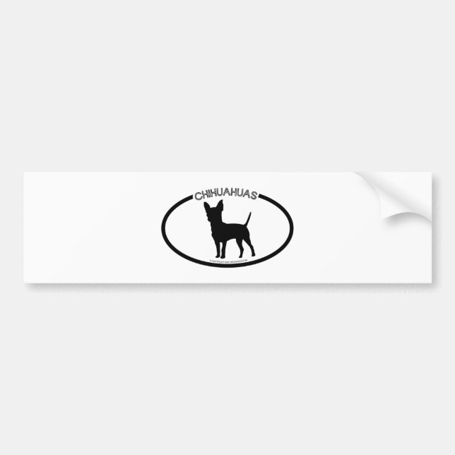 Chihuahuas Silhouette Black Bumper Sticker (Front)