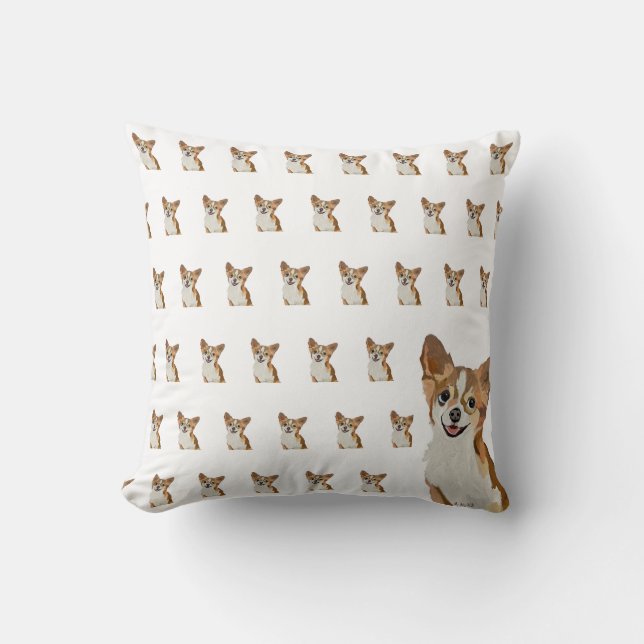 Chihuahuas Smile Vintage Pattern Cushion (Front)