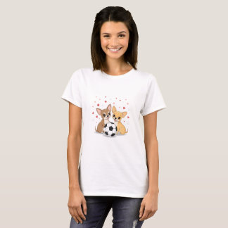 chihuahuas with soccer ball for Valentine's Day T-Shirt