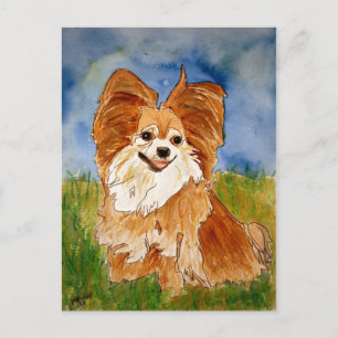 chihuawa 2 post card pet portrait art watercolor