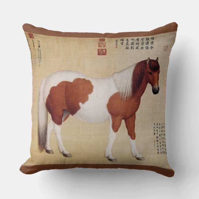 Chihuaying~赤花鹰~ Ten Steeds ~Giuseppe Castiglione ~ Cushion (Front)