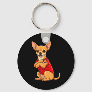 Chihuhua featuring tattooed chihuhua dog love mum key ring