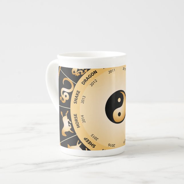 Chiinese Zodiac Wheel Bone China Mug (Front Left)