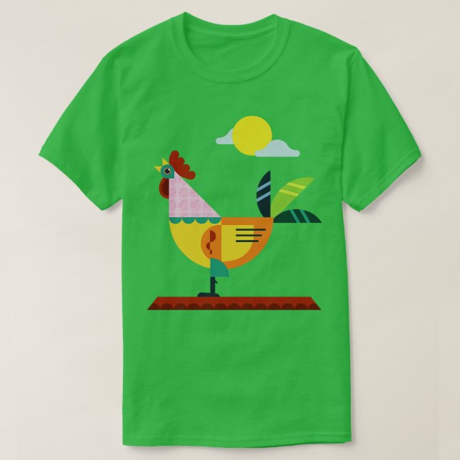 Chiken Geometric Design T-Shirt (Design Front)