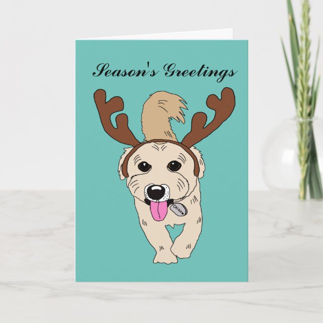 Chiko the rescue dog holiday card (Front)