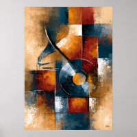 Chikuonki Vinyl Record Abstract Art for Music Room