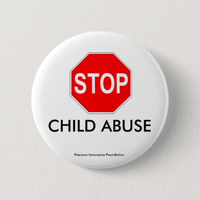 CHILD ABUSE 6 CM ROUND BADGE (Front)