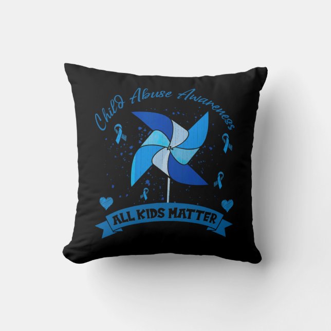 Child Abuse Awareness All Kids Matter Stop the Abu Cushion (Front)