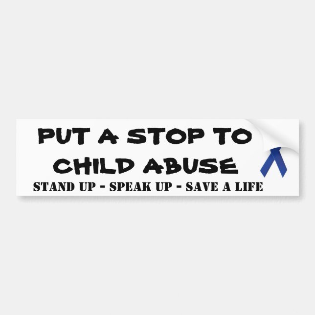 Child abuse awareness bumper sticker (Front)