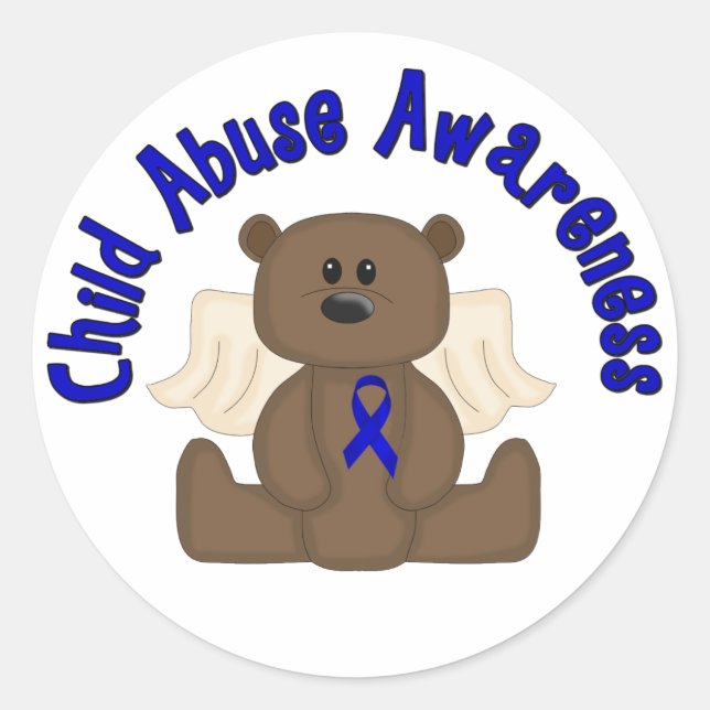 Child Abuse Awareness Classic Round Sticker (Front)