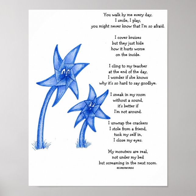 Child Abuse Awarness Poem Art Poster (Front)