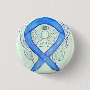 Child Abuse Blue Awareness Ribbon Angel Pin