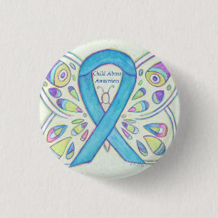 Child Abuse Butterfly Awareness Ribbon Art Pin