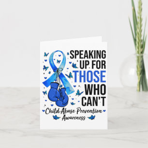 Child Abuse Prevention Awareness Boxing Gloves Blu Card