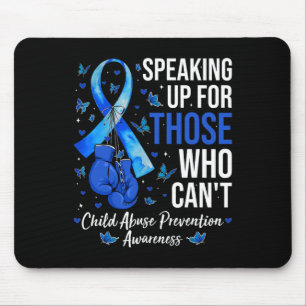 Child Abuse Prevention Awareness Boxing Gloves Blu Mouse Pad