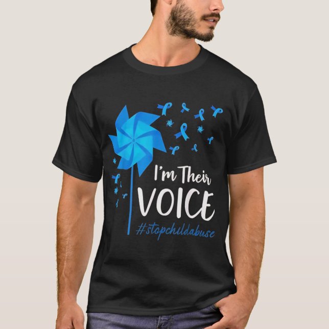 Child Abuse Prevention Awareness I'm Their Voice P T-Shirt (Front)