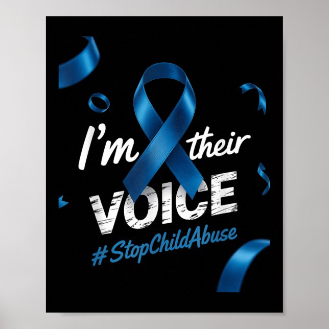 Child Abuse Prevention Awareness Im Their Voice Pi Poster (Front)