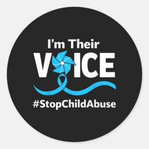 Child Abuse Prevention Awareness Men Women April Classic Round Sticker