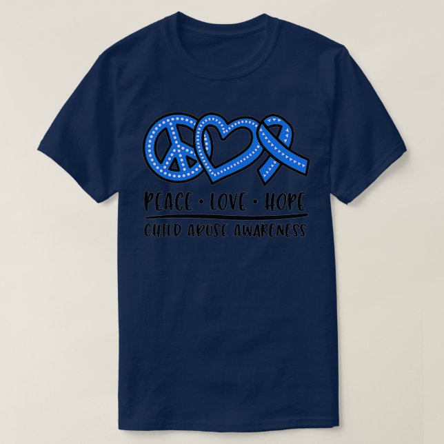Child Abuse Prevention awareness messy hair bun    T-Shirt (Design Front)