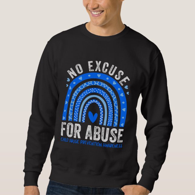 Child Abuse Prevention Awareness Month Blue Rainbo Sweatshirt (Front)