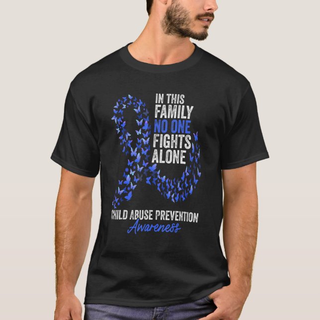 Child Abuse Prevention Awareness Month Butterfly B T-Shirt (Front)