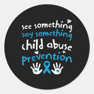 Child Abuse Prevention - Ribbon April Awareness Mo Classic Round Sticker